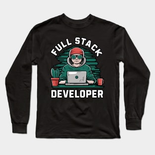 Full Stack Developer Hacker Themed Long Sleeve T-Shirt